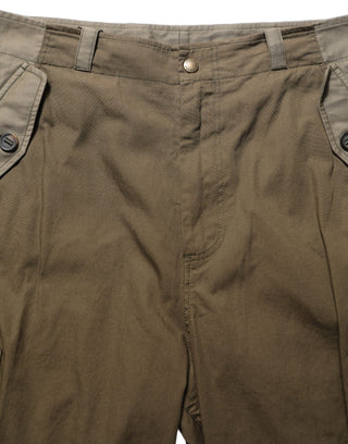 Brown Mid Waist Straight Cargo Trouser Pants