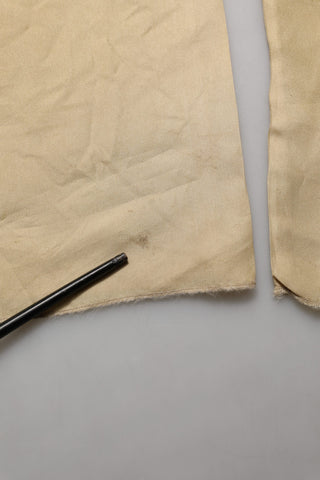 Yellow Straight Silk Mid Waist Chino Trouser Pants