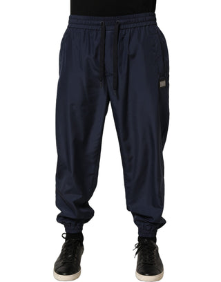 Pantalones jogger de sudadera de poliéster azul oscuro