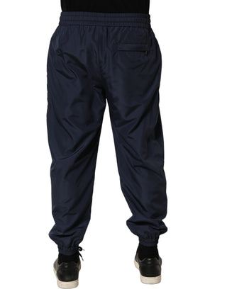Pantalones jogger de sudadera de poliéster azul oscuro