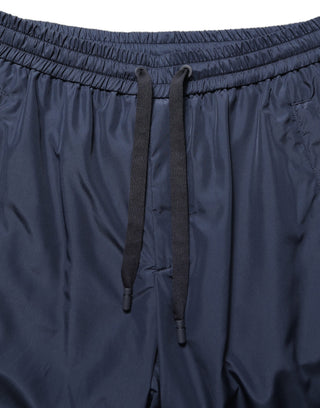 Pantalones jogger de sudadera de poliéster azul oscuro