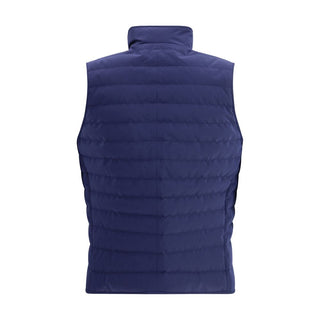 Blaue ärmellose Polyesterjacke