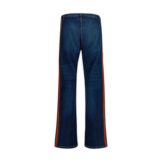 Jeans acampanados azules de algodón
