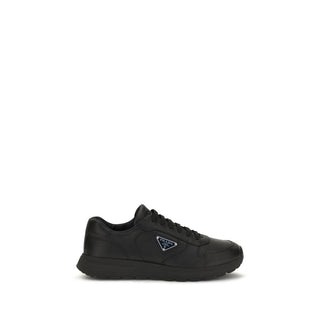 Black Polyester Athletic Sneakers