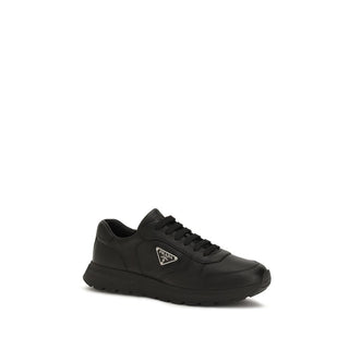 Black Polyester Athletic Sneakers