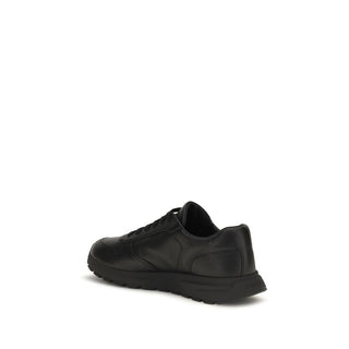Black Polyester Athletic Sneakers