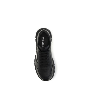 Black Polyester Athletic Sneakers