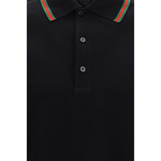 Black Cotton Polo Shirt