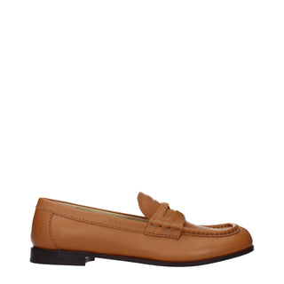 Brown Leather Slip-On Loafers