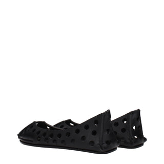 Black Leather Ballet Flats