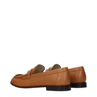 Brown Leather Slip-On Loafers
