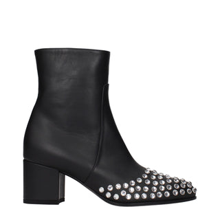 Black Leather Ankle Boots