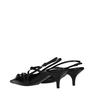 Black Leather High Heel Pumps