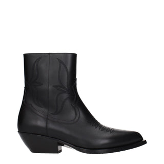 Black Leather Ankle Boots