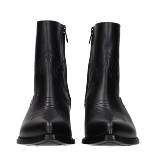 Black Leather Ankle Boots