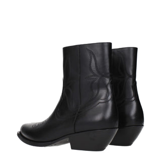 Black Leather Ankle Boots