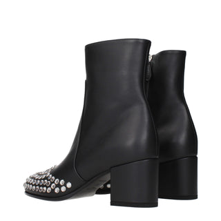 Black Leather Ankle Boots