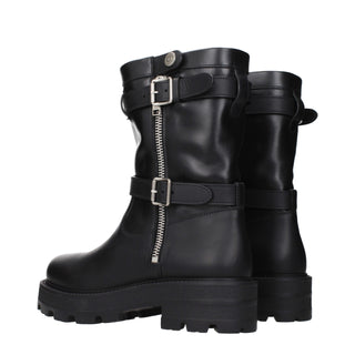 Black Leather Ankle Boots
