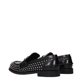 Black Leather Slip-On Loafers