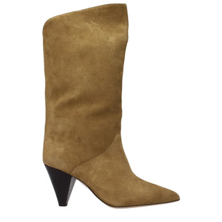 Brown Leather High Heel Boots