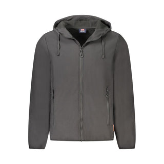 Chaqueta negra de poliéster para hombre