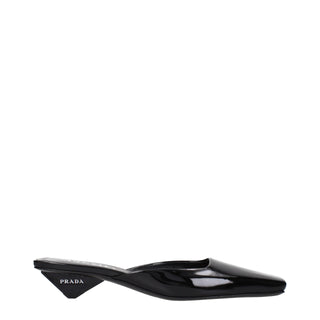 Black Leather Flat Sandals