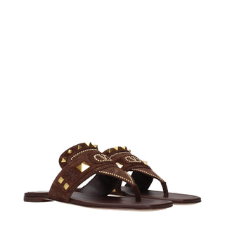Sandalias de cuero marrón tipo flip-flop
