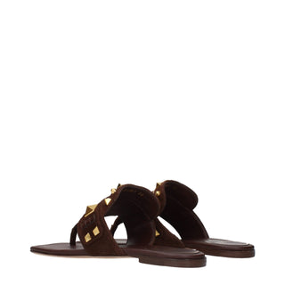 Sandalias de cuero marrón tipo flip-flop