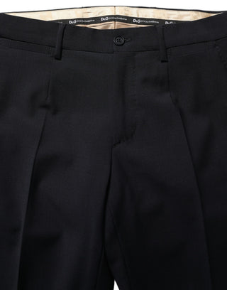 Black Wool Slim Fit Formal 3 Piece Men Suit