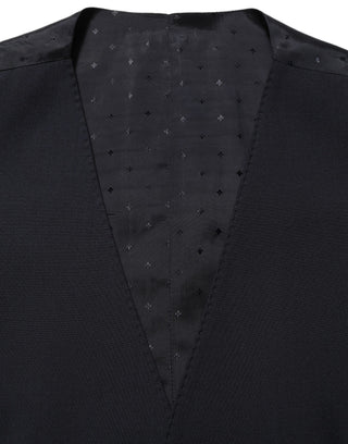 Black Wool Slim Fit Formal 3 Piece Men Suit