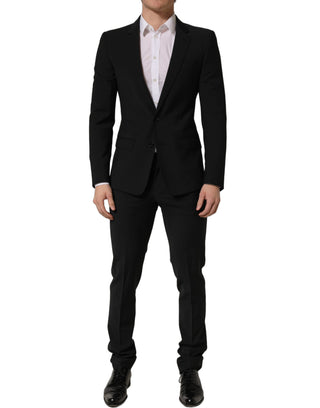 Black Wool Slim Fit Formal 2 Piece Men Suit