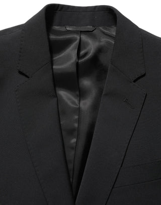 Black Wool Slim Fit Formal 2 Piece Men Suit