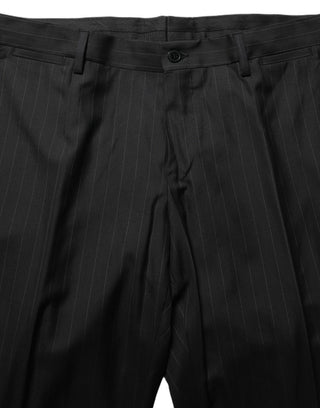 Dark Gray Stripes Slim Fit Formal 3 Piece Suit