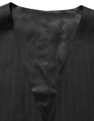 Dark Gray Stripes Slim Fit Formal 3 Piece Suit