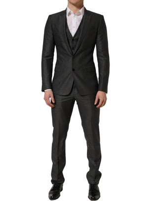 Gray MARTINI Slim Fit Formal 3 Piece Suit