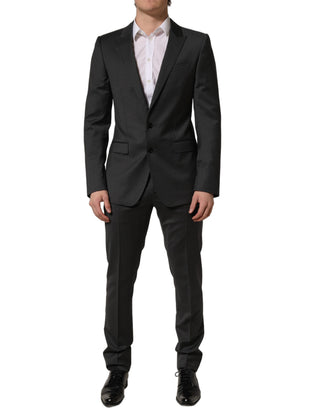 Gray Wool Slim Fit Formal 2 Piece Men Suit