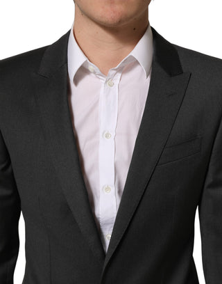 Gray Wool Slim Fit Formal 2 Piece Men Suit