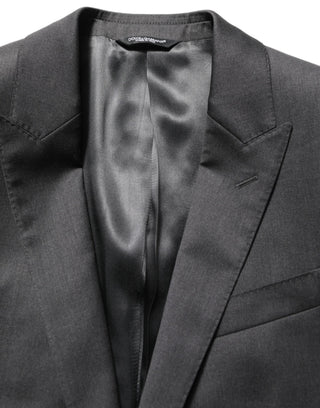 Gray Wool Slim Fit Formal 2 Piece Men Suit