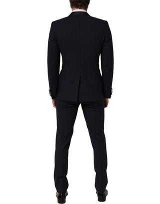 Dark Blue Wool Slim Fit Formal 2 Piece Men Suit