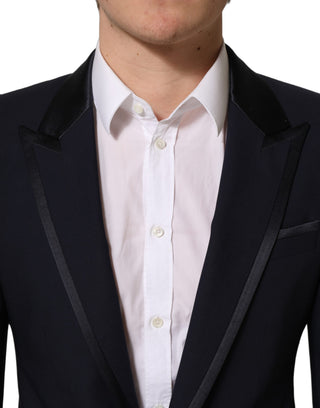Dark Blue Wool Slim Fit Formal 2 Piece Men Suit
