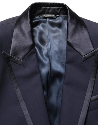 Dark Blue Wool Slim Fit Formal 2 Piece Men Suit