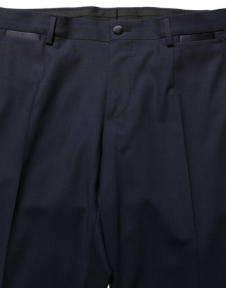 Dark Blue Wool Slim Fit Formal 2 Piece Men Suit