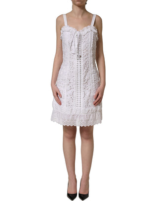White Broderie Anglaise Cotton Mini Dress