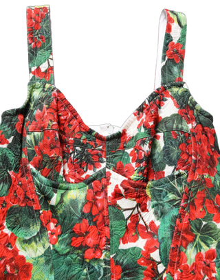 Multicolor Geranium Print A-line Mini Dress