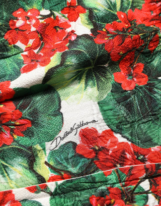 Multicolor Geranium Print A-line Mini Dress