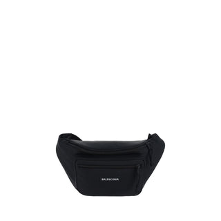 Bolso de mano negro de poliéster  