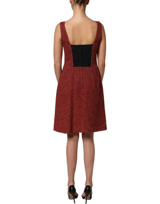 Multicolor Tweed Belted Babydoll Mini Dress