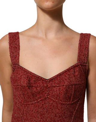 Multicolor Tweed Belted Babydoll Mini Dress