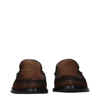 Brown Leather Slip-On Loafers
