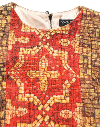 Multicolor Mosaic Long Sleeves Mini Dress